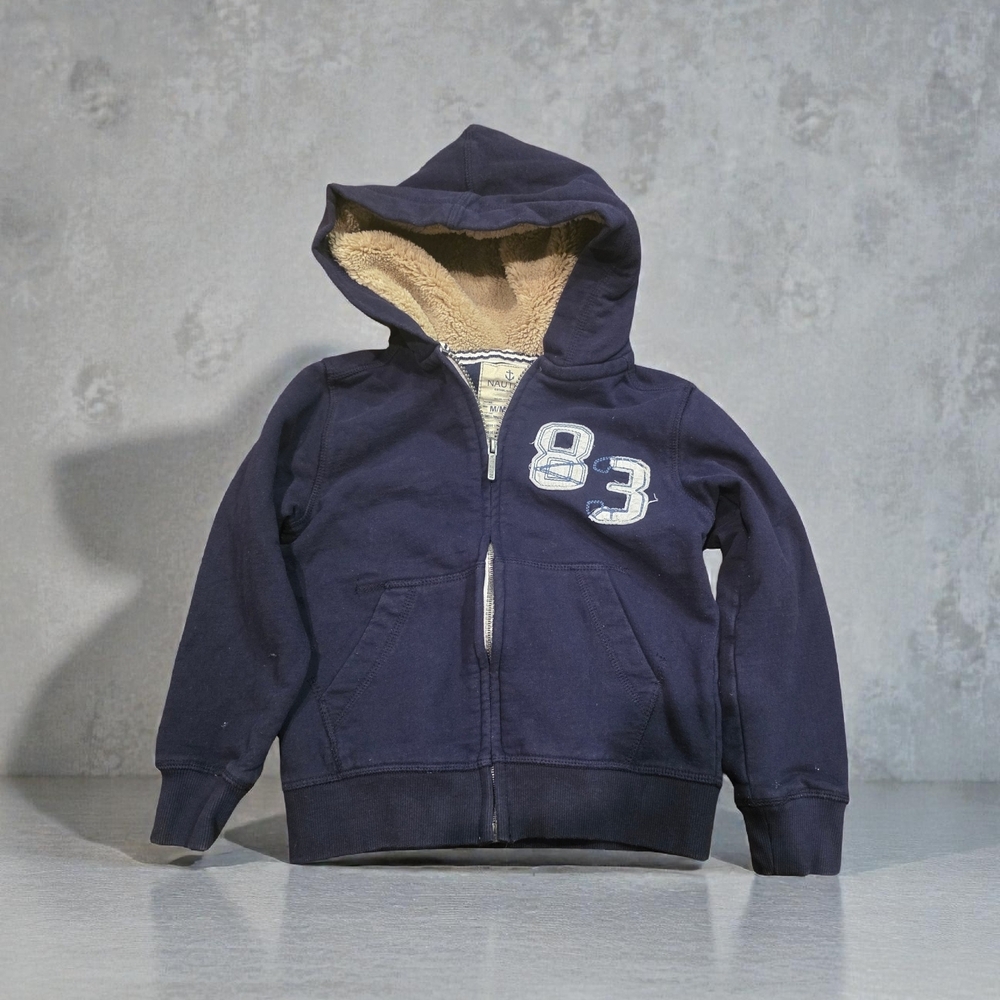 Kids Nautica Navy Hoodie with Cozy Fleece Hood Size 5/6 (Medium)